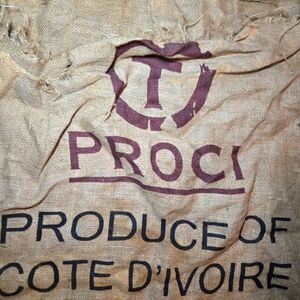PrOCI coffee bean logo burlap sack bag lrg 40x27 farmhouse rustic‎ decor…